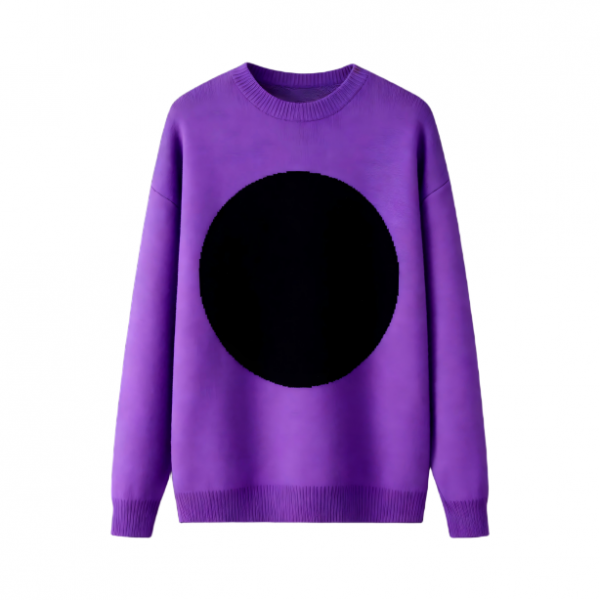 Purple Sweater with Large Black Circle