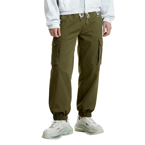 Olive Green Cargo Jogger Pants