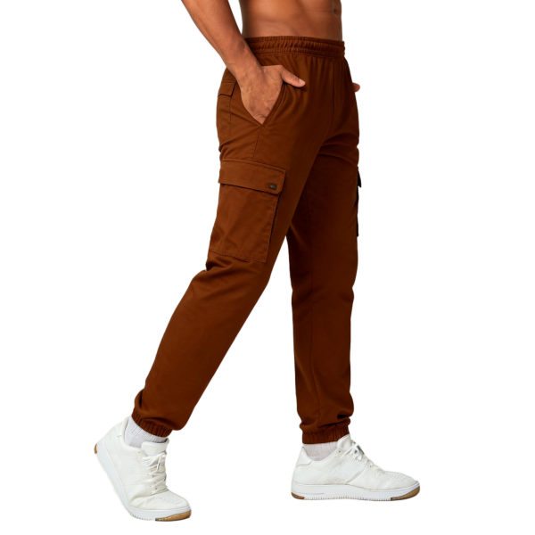 Brown Cargo Jogger Pants