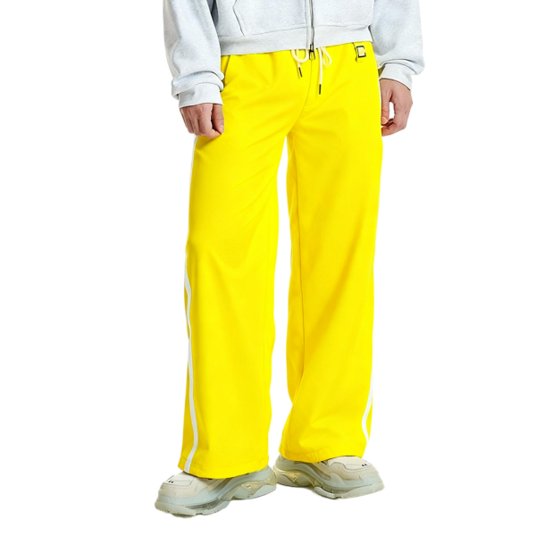 Yellow Wide - Leg Track Pants