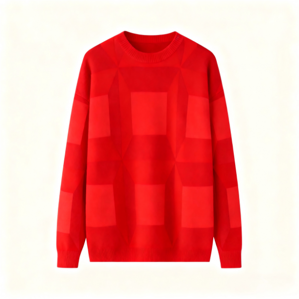 Red Geometric Pattern Sweater